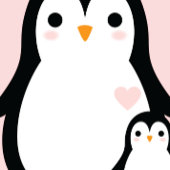 Cute Penguin Baby Shower Pink Girl Invitation