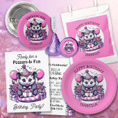 Cute Personalized Possum Girl's Birthday Party Chocolate Covered Oreo
