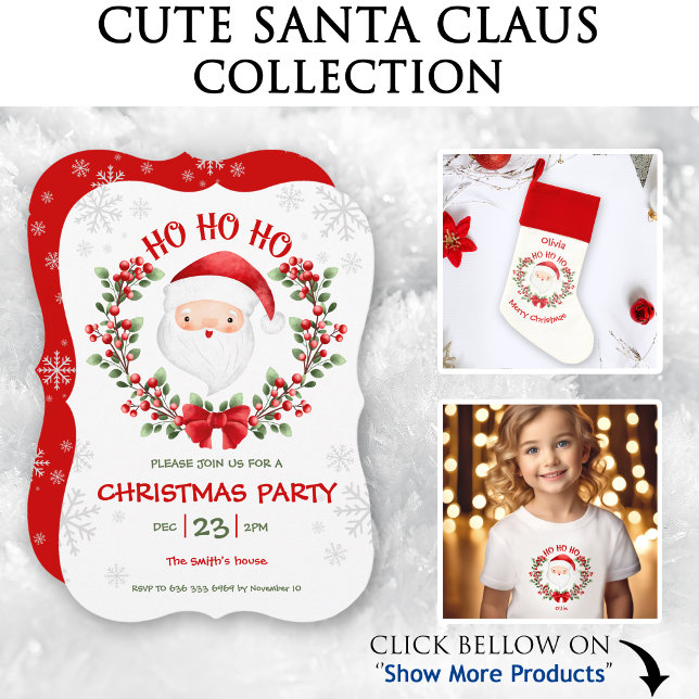 Cute Santa Christmas wrapping paper name