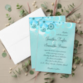 Dark Aqua Blue Floral Wedding Mini Save The Dates (Personalise this independent creator's collection.)