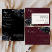 Gothic Black Till Death Formal Wedding Details And Invitation