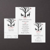 Silhouette Deer Couple in Love Winter Wedding Invitation (Personalise this independent creator's collection.)