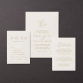 Delicate Silver Calligraphy All In One Wedding Invitation (Personalise this independent creator's collection.)