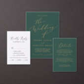 Delicate Gold Foil | Emerald Green Bridal Shower Foil Invitation (Personalise this independent creator's collection.)