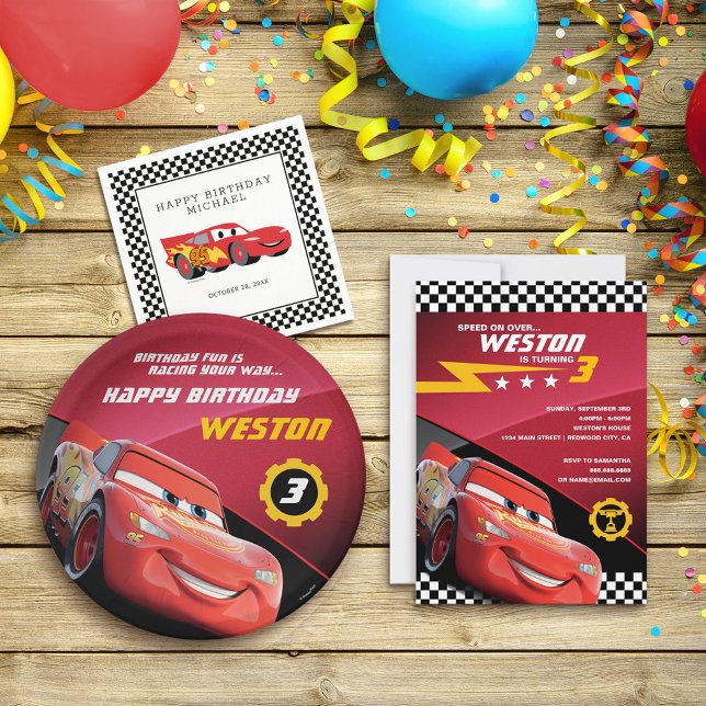 Cars Lightning McQueen Birthday Invitation | Zazzle cars-lightning-mcqueen-birthday-invitation-zazzle
