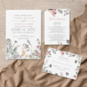 Rustic Wild Flowers Wedding Invitation (Personalise this independent creator's collection.)