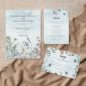 Dusty Blue Floral Wedding Invitation (Personalise this independent creator's collection.)