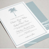 Dusty Blue  Palm Tree  Beach Wedding programs