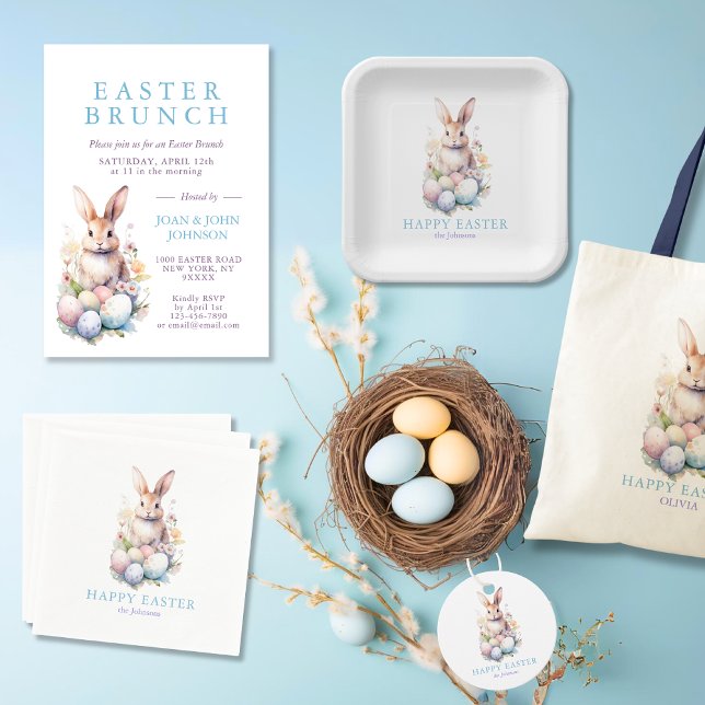 Elegant Watercolor Eggs Floral Easter BRUNCH Classic Round Sticker