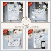 DETAILS | Pastel  Dusty Blue Flowers Invitation