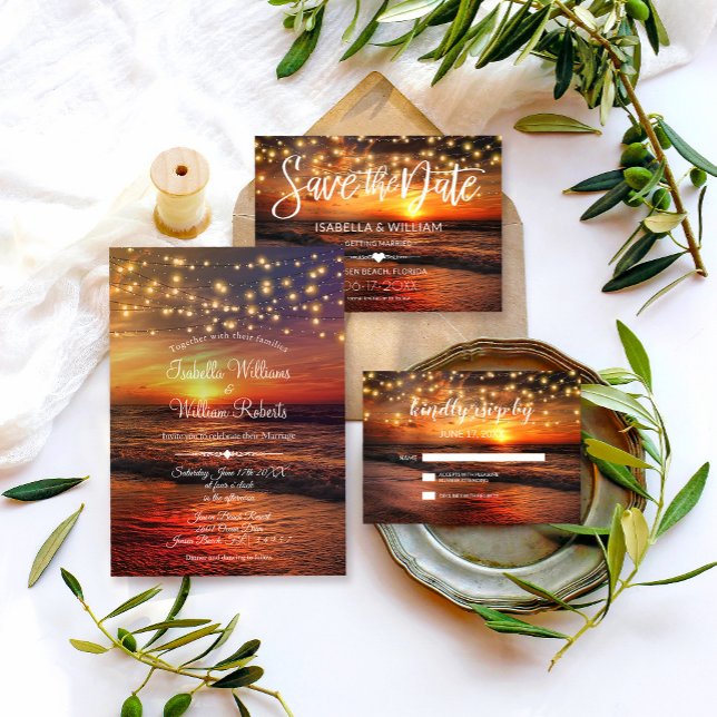 Elegant Beach Summer Wedding Save the Date Postcard | Zazzle