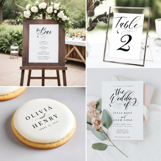 Classic Elegant Script Wedding Invitation