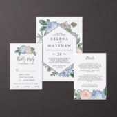 Elegant Blue Hydrangea | White Simple RSVP Card (Personalise this independent creator's collection.)