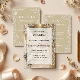 Elegant Botanical Beige and White Wedding 