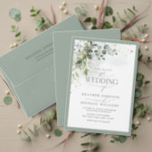 Elegant Botanical Greenery Floral Watercolor Photo Invitation (Personalise this independent creator's collection.)