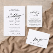 Elegant Black Welcome Letter Itinerary & Map (Personalise this independent creator's collection.)