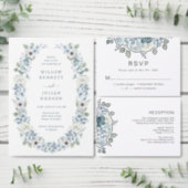 Watercolor Dusty Blue Bridal Shower Invitation (Personalise this independent creator's collection.)