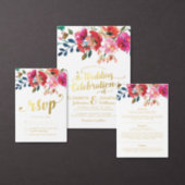 Elegant Floral White Gold 80th Birthday Party Invitation (Personalise this independent creator's collection.)