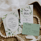 Geometric Gold Green Brunch with the Bride Shower Invitation