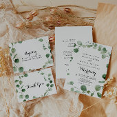 Eucalyptus Calligraphy Spanish Bridal Shower  Invitation