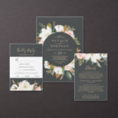 Elegant Magnolia | Teal and White The Wedding Of Invitation (Personalise this independent creator's collection.)