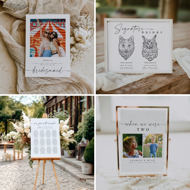 Modern Elegant Photo Table Numbers