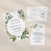 Elegant Olive Greenery Horizontal Bridal Shower In Invitation