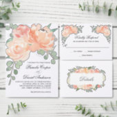 Elegant Peach Watercolor Floral Wedding Napkins (Personalise this independent creator's collection.)