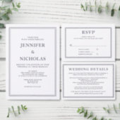 Elegant Classic Purple White Virtual Wedding Invitation (Personalise this independent creator's collection.)
