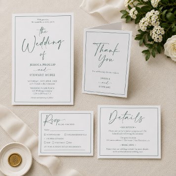 Elegant Script Calligraphy Minimalist Wedding
