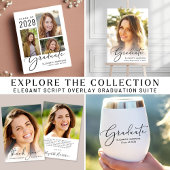 Elegant Photo Script Graduation Party Invitation | Zazzle