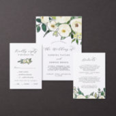 Elegant White Floral Coordinate Sage Mint Wedding Invitation (Personalise this independent creator's collection.)