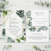 Elegant White Orchids Bohemian Greenery Wedding Invitation (Personalise this independent creator's collection.)