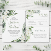 Elegant White Orchids Bohemian Greenery Wedding Invitation (Personalise this independent creator's collection.)