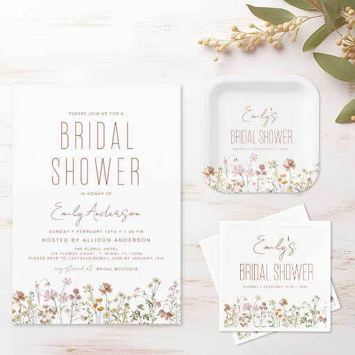 Budget Boho Wildflower Bridal Shower Elegant Zazzle