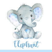 Elephant Wrapping Paper (Blue Personalized)