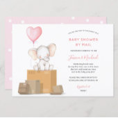 Greenery Elephant Baby Shower by Mail Invitation