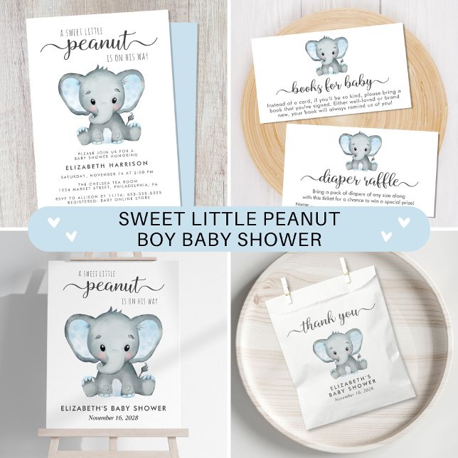 Elephant Baby Boy Shower Thank You Favor Boxes Zazzle - Main Image