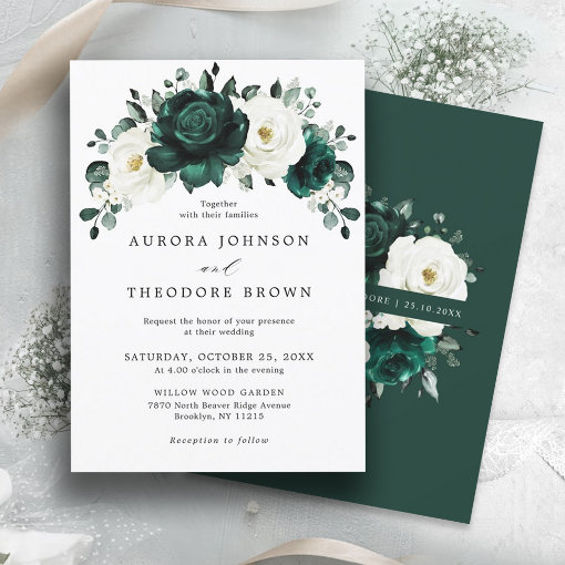 Emerald Greenery Eucalyptus White Floral Wedding Envelope | Zazzle