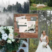 Evergreen Mountain Mist Rustic Save the Date Announcement Postcard