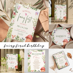 Fairy First Birthday Forest Mushroom Photo Invitation | Zazzle