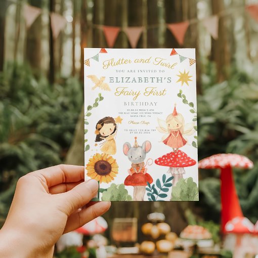 forest Fairy First Birthday Mushroom Woodland Invitation | Zazzle