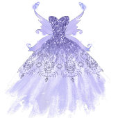 Fairy Wing Gown | Ice Blue Iridescent Quinceanera Invitation