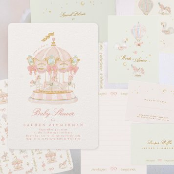 fairytale princess carousel baby shower collection