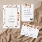 Fall Autumn Leaves Boho Wedding Programme (Personalise this independent creator's collection.)