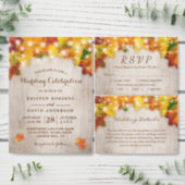 Fall Bridal Shower Burlap String Lights Leaves Invitation (Personalise this independent creator's collection.)