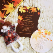 Red Gold Fall Maple Bridal Shower Invitation