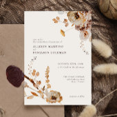 Elegant Modern Woodland Fall Floral Wedding Invitation
