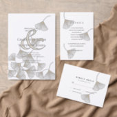 Falling Gold Ginkgo Leaves Fall Wedding Invitation (Personalise this independent creator's collection.)