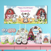 Happy Birthday Farm Animals for Girls Edible Frosting Rounds